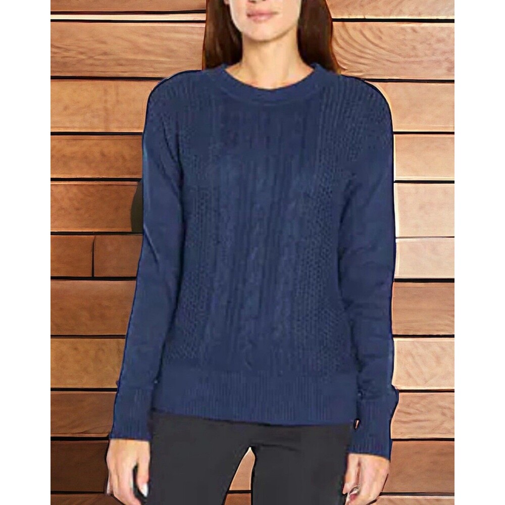 Women’s Banana Republic Cable Knit Sweater Side Zip Y2K Office Wear Blue XS